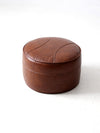 mid century faux leather ottoman pouf