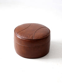 mid century faux leather ottoman pouf