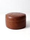 mid century faux leather ottoman pouf