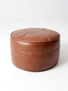 mid century faux leather ottoman pouf