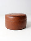 mid century faux leather ottoman pouf