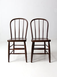 antique spindle back dining chairs pair