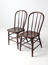 antique spindle back dining chairs pair