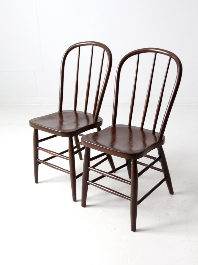 antique spindle back dining chairs pair