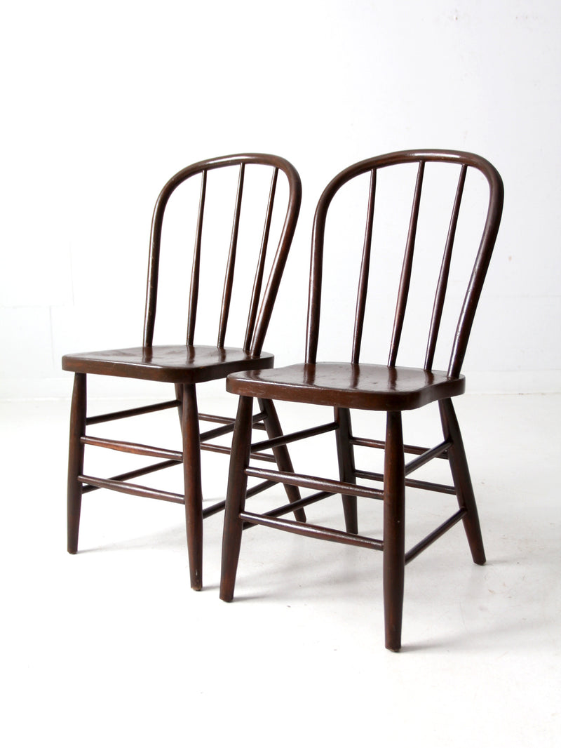 antique spindle back dining chairs pair