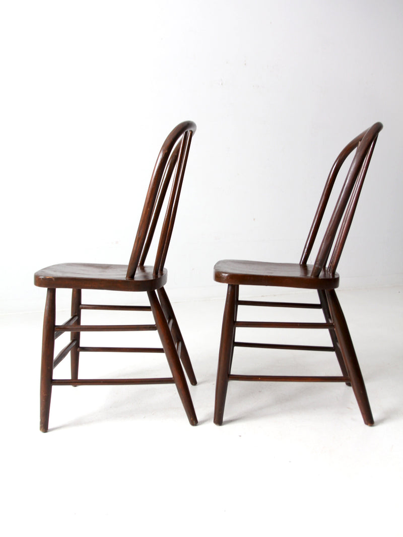 antique spindle back dining chairs pair