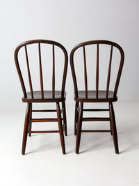 antique spindle back dining chairs pair