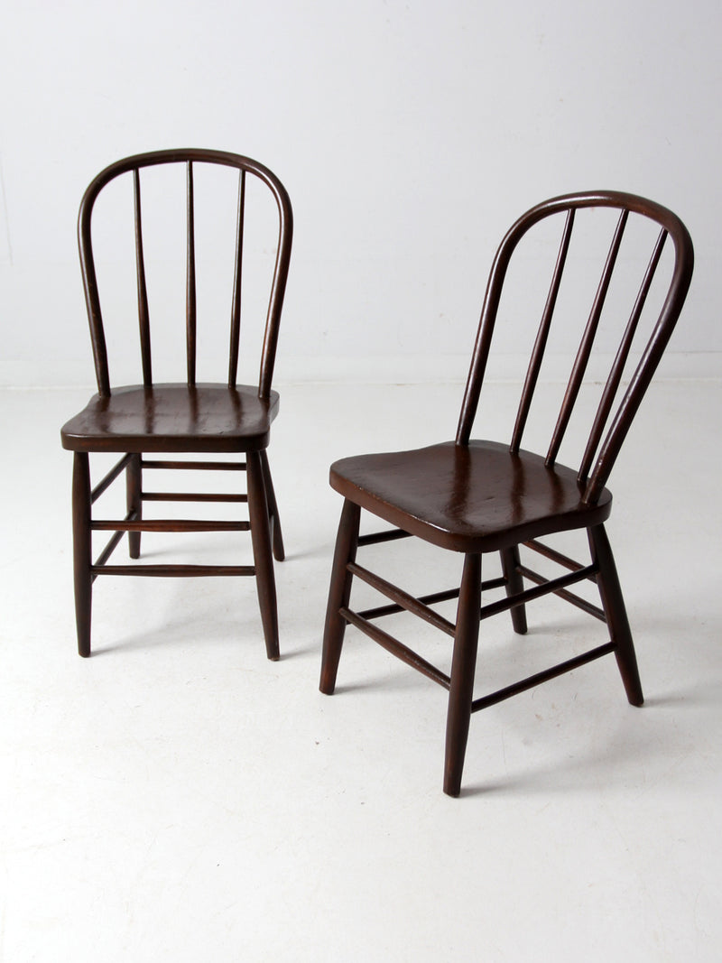 antique spindle back dining chairs pair