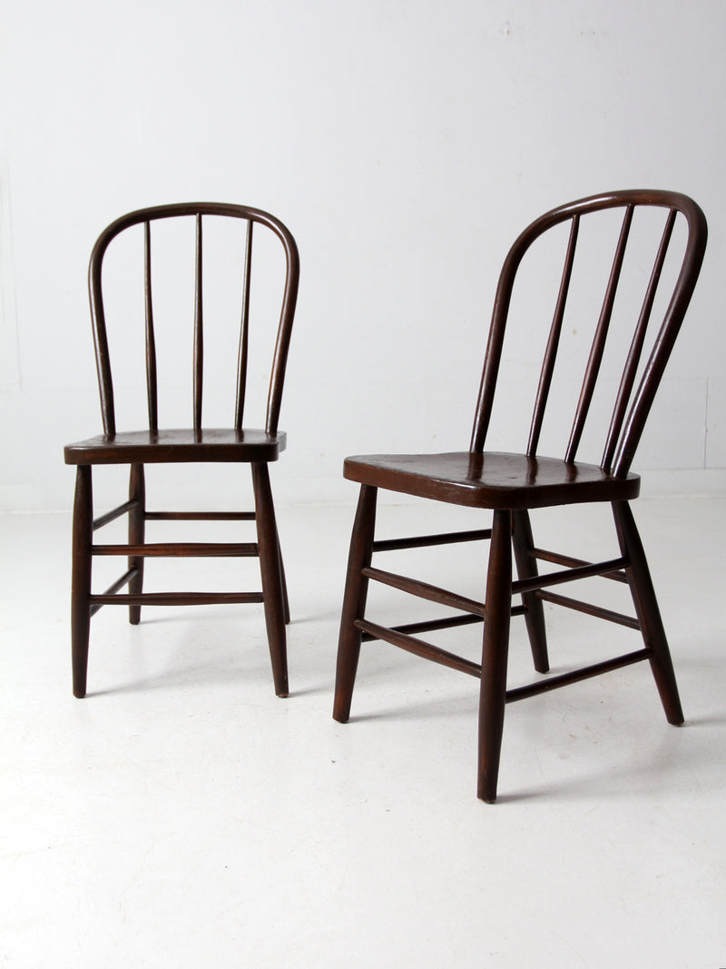 antique spindle back dining chairs pair