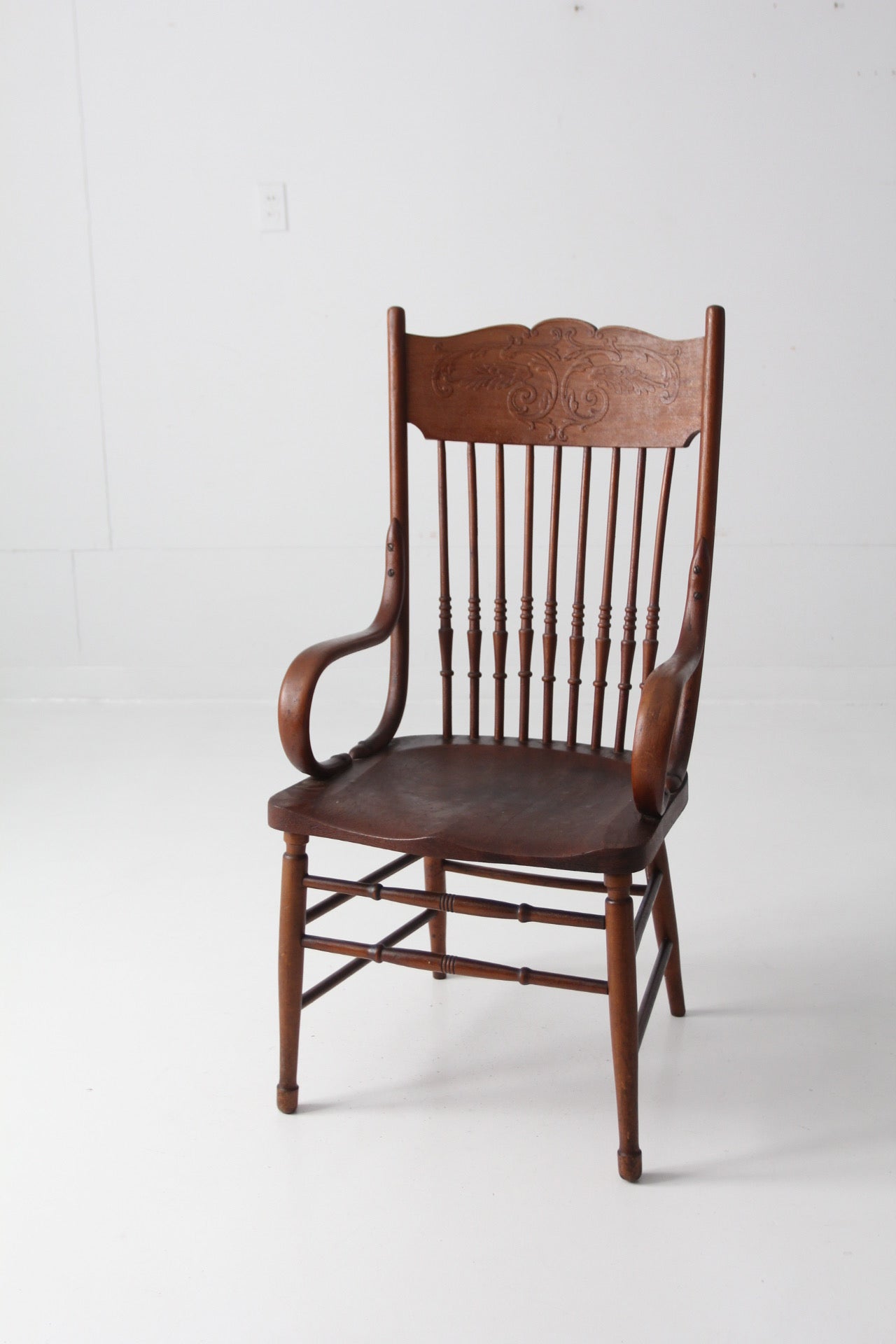 Antique high back discount armchair