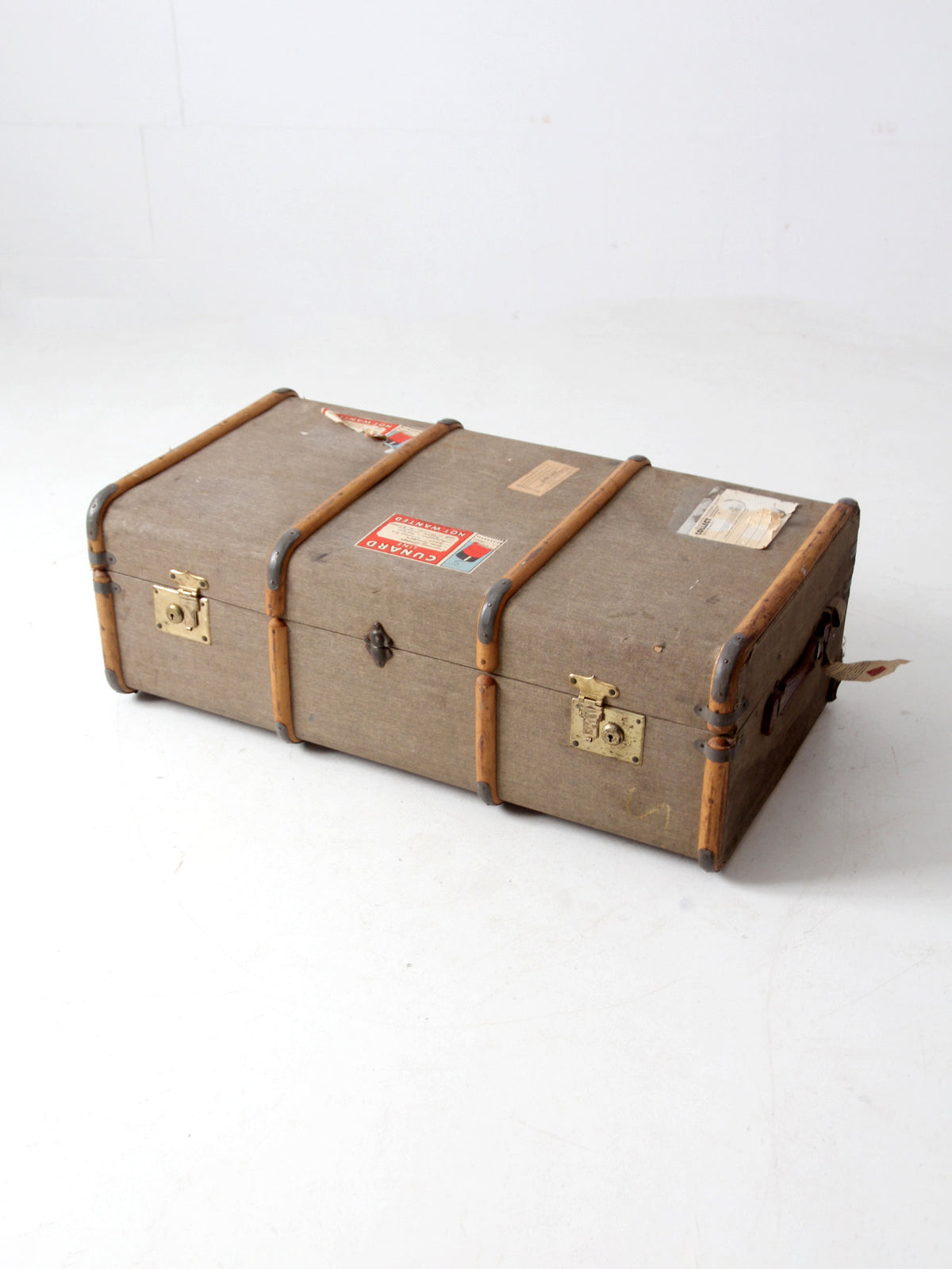 vintage 1950s Cunard Line steamer trunk