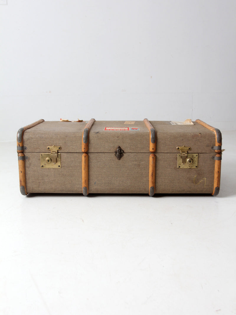 vintage 1950s Cunard Line steamer trunk