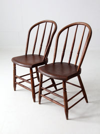 antique spindle back dining chairs pair