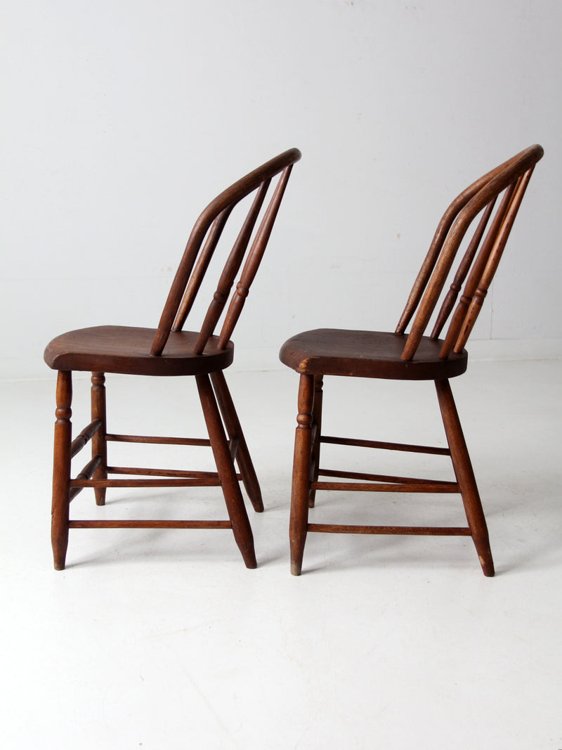 antique spindle back dining chairs pair