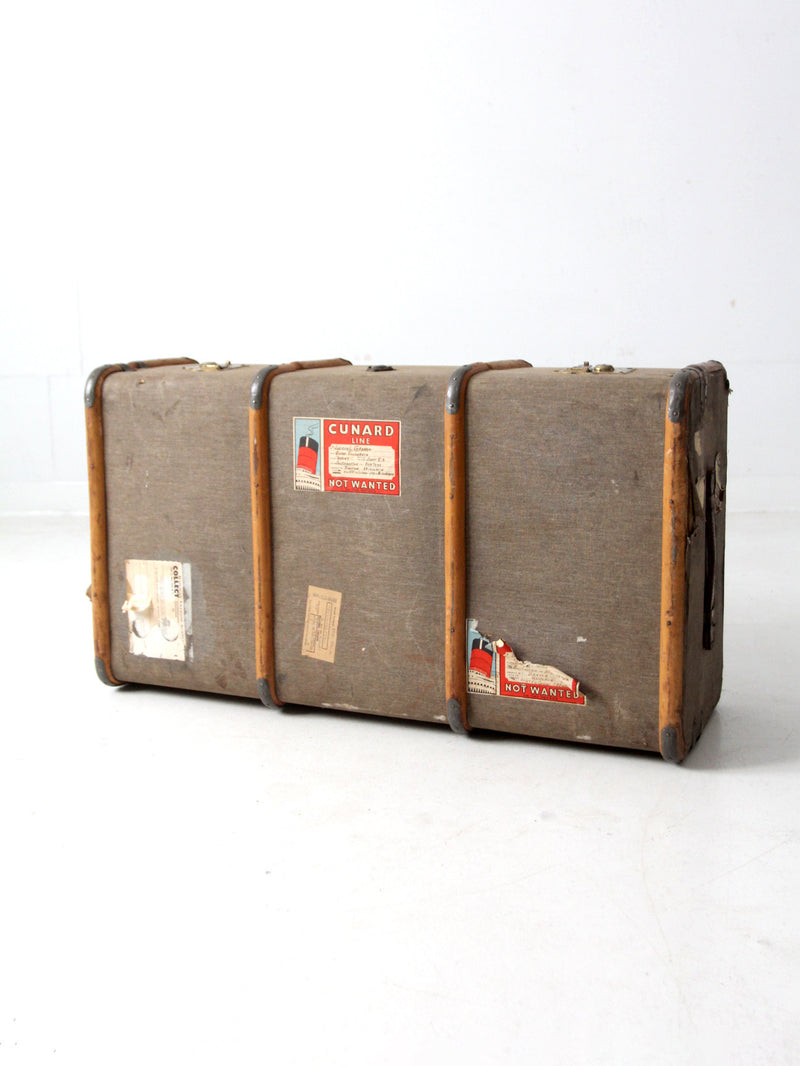 vintage 1950s Cunard Line steamer trunk