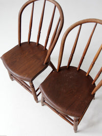 antique spindle back dining chairs pair