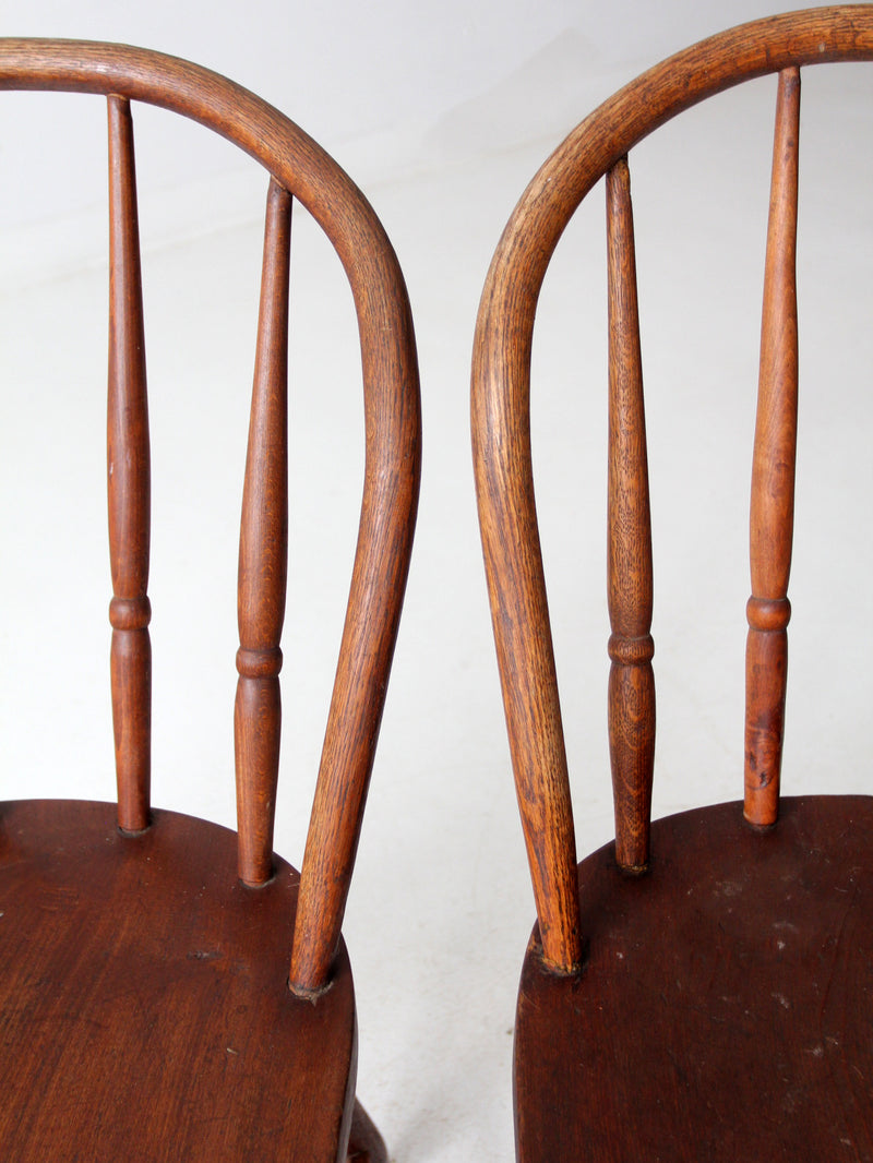 antique spindle back dining chairs pair