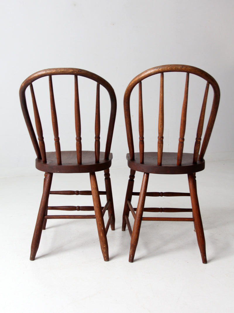 antique spindle back dining chairs pair