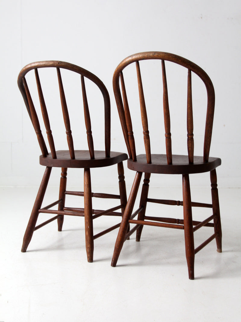 antique spindle back dining chairs pair