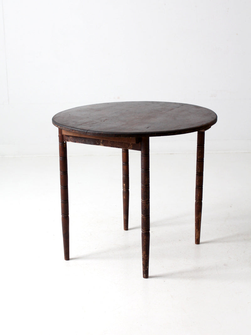 antique round top clipper folding table