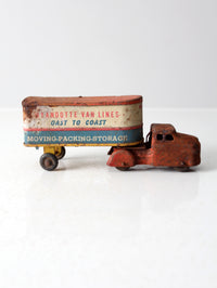 vintage 1940s-1950s Wyandotte metal toy trailer and cab