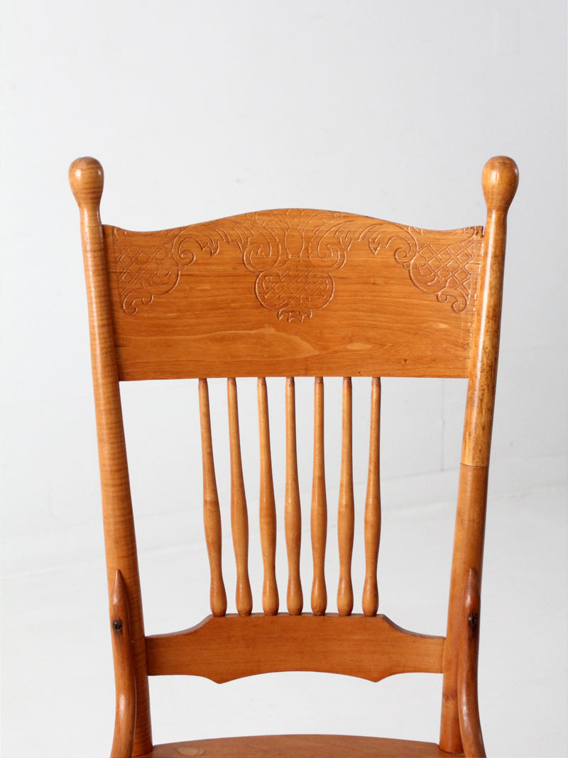 antique press back dining chair