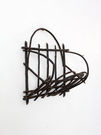 antique Adirondack twig wall basket