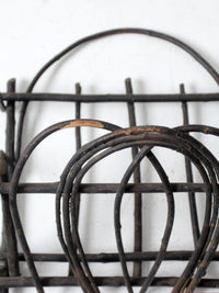 antique Adirondack twig wall basket