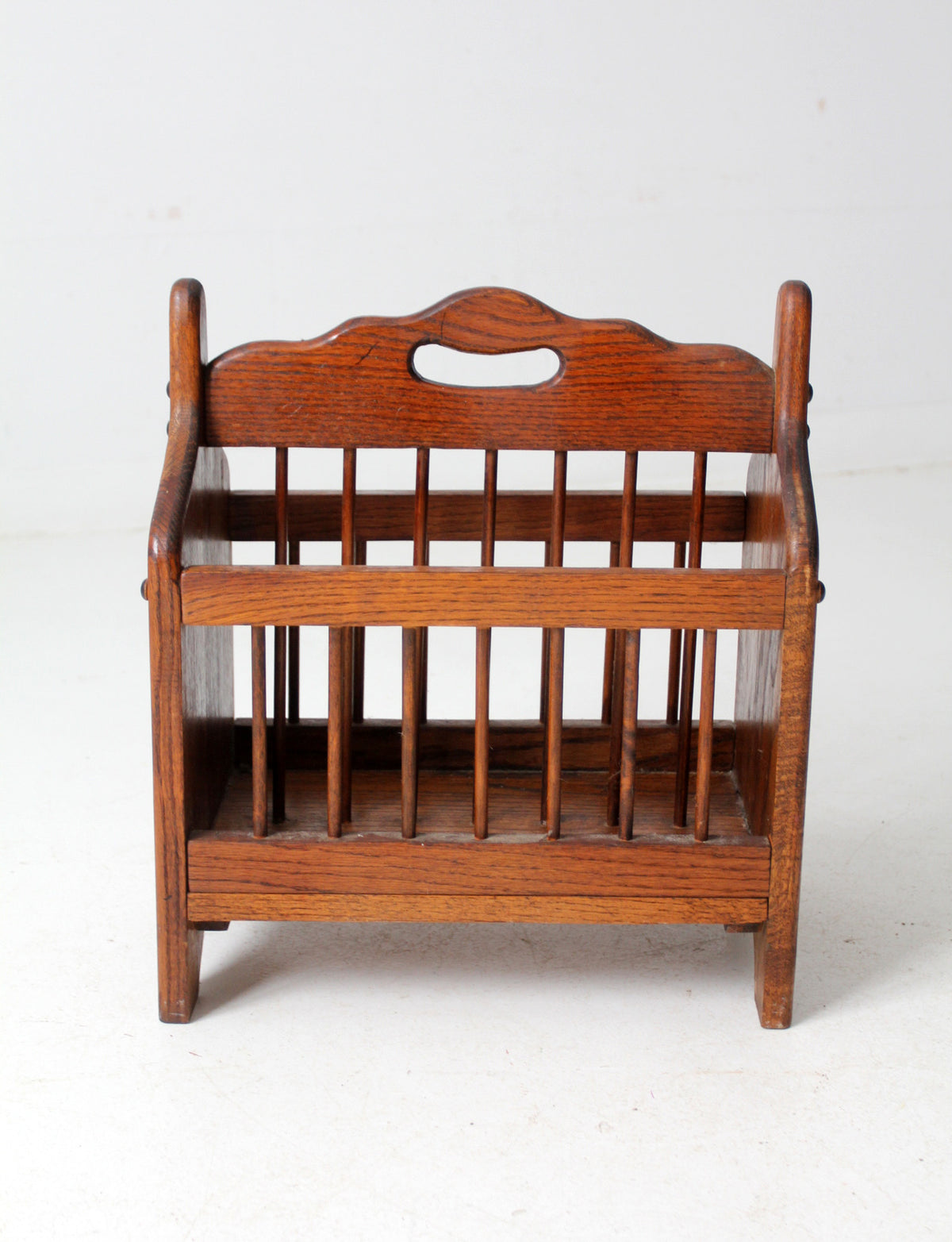 vintage wooden magazine rack