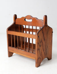 vintage wooden magazine rack