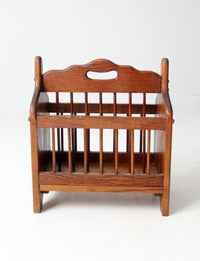 vintage wooden magazine rack