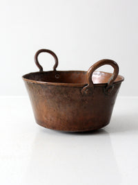 antique hammered copper kettle pot