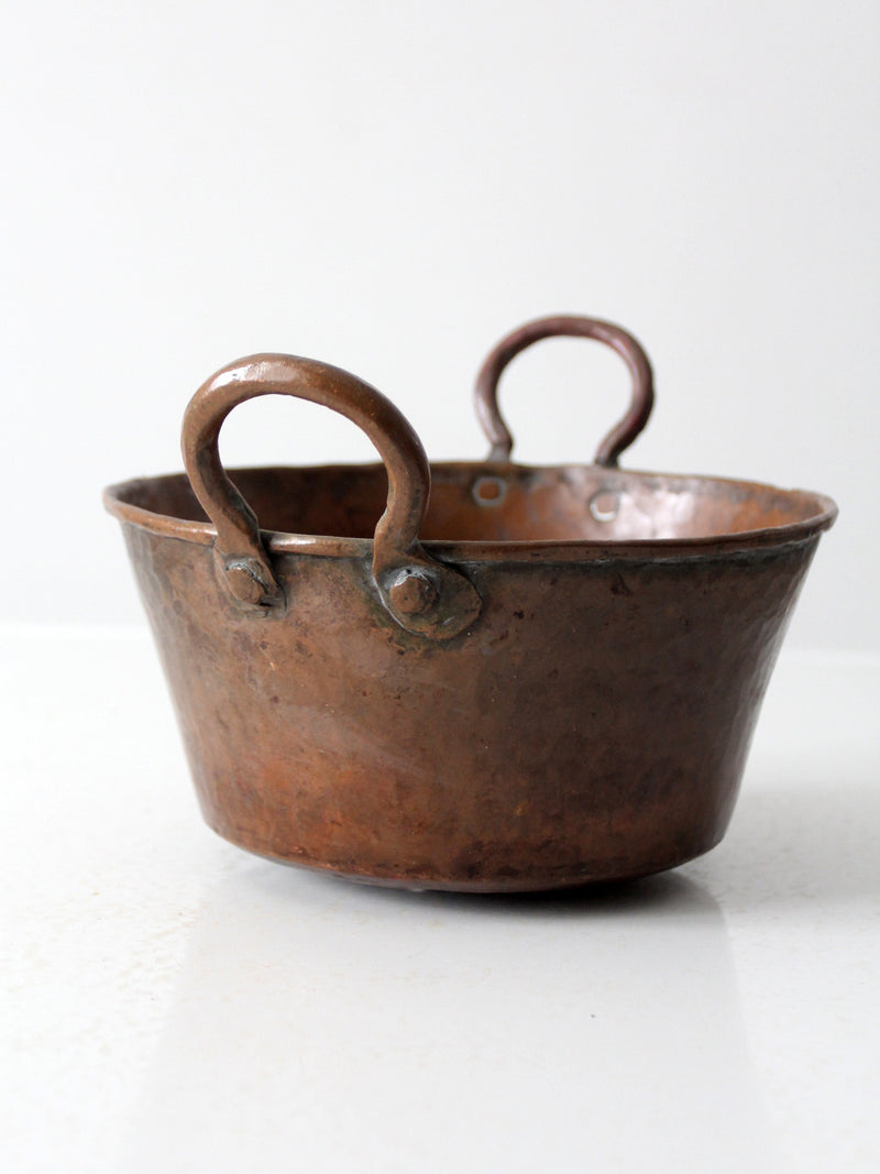 antique hammered copper kettle pot