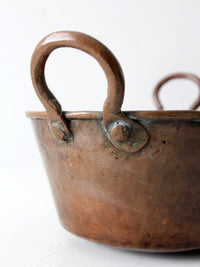 antique hammered copper kettle pot