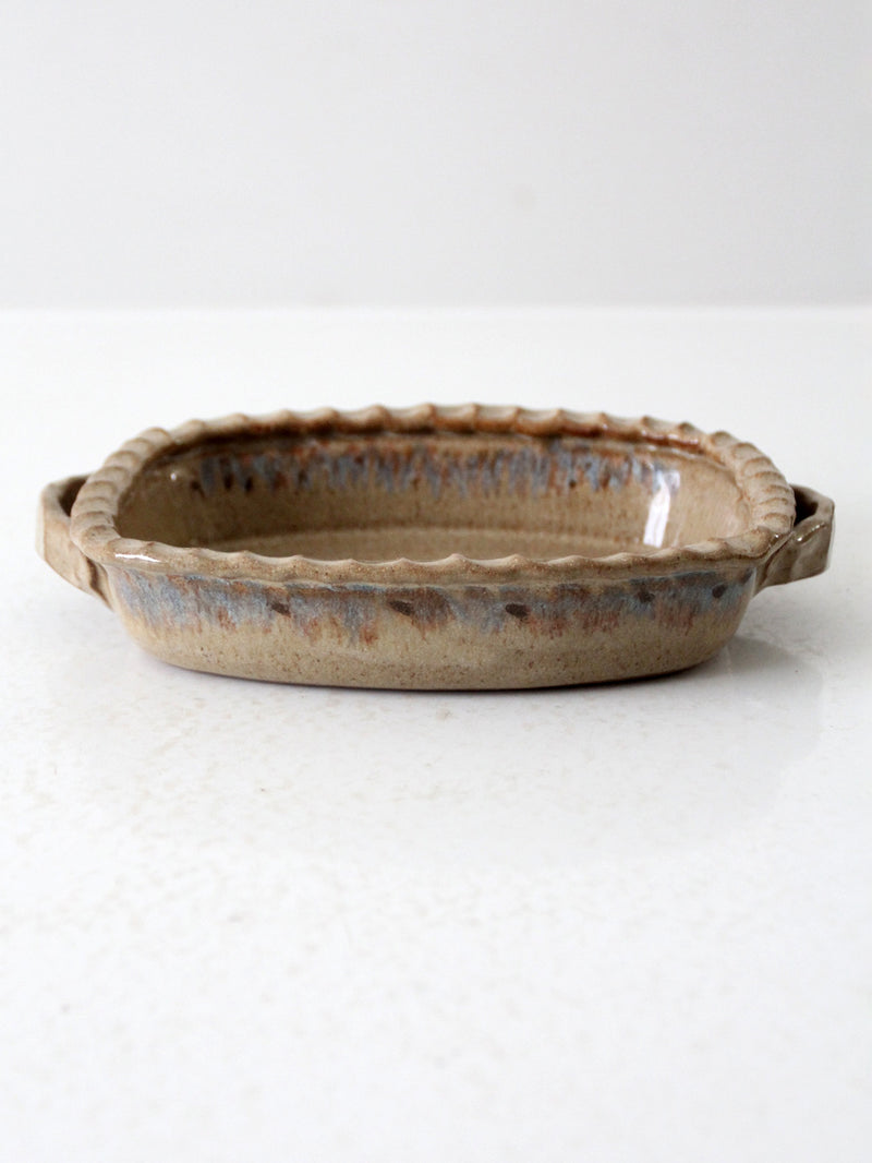 vintage handmade pottery serving dish