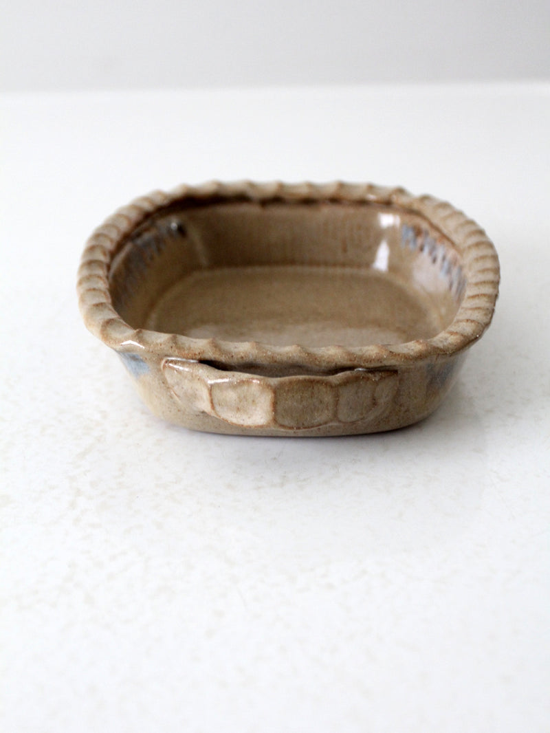 vintage handmade pottery serving dish