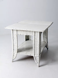 antique white wicker library table