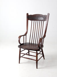 antique press back armchair