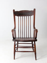 antique press back armchair