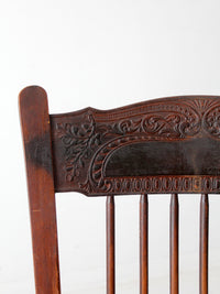 antique press back armchair