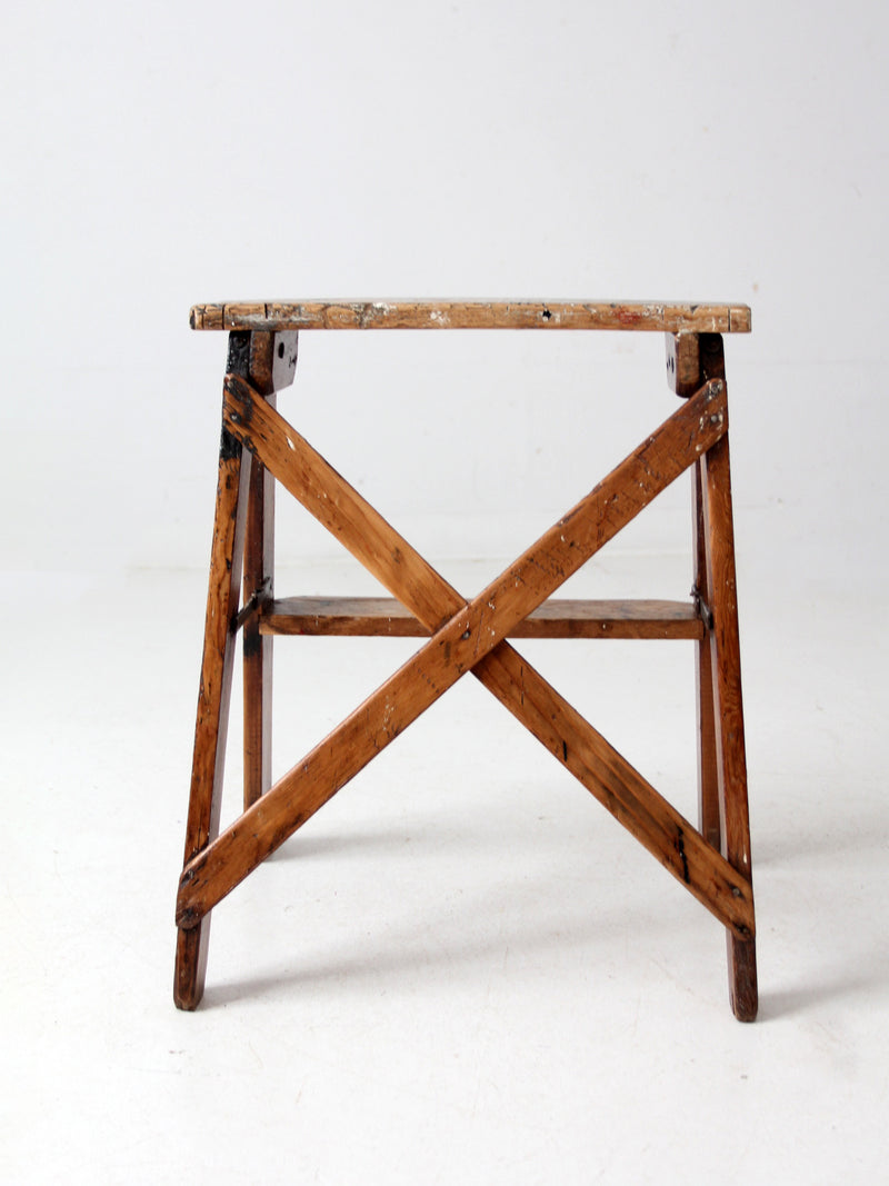 vintage wood step ladder