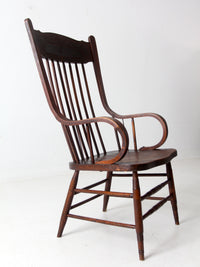 antique press back armchair