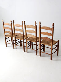 set of 4 ladder back chairs with woven seats