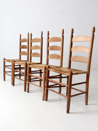 set of 4 ladder back chairs with woven seats