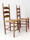 set of 4 ladder back chairs with woven seats