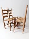 set of 4 ladder back chairs with woven seats