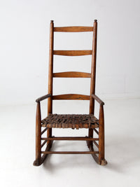 antique splint weave seat rocking chair