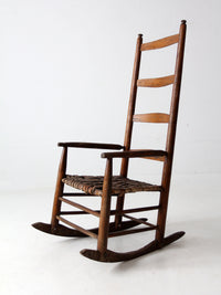 antique splint weave seat rocking chair