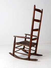 antique splint weave seat rocking chair