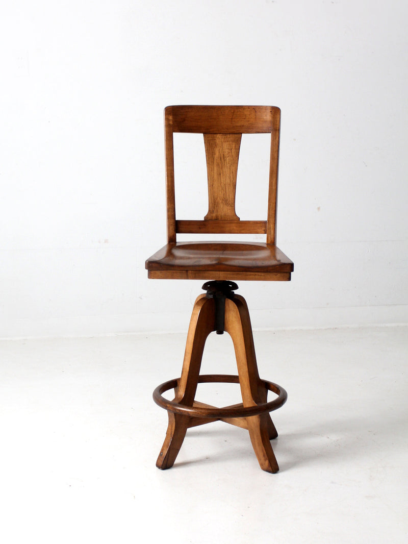 antique Arts & Crafts drafting stool